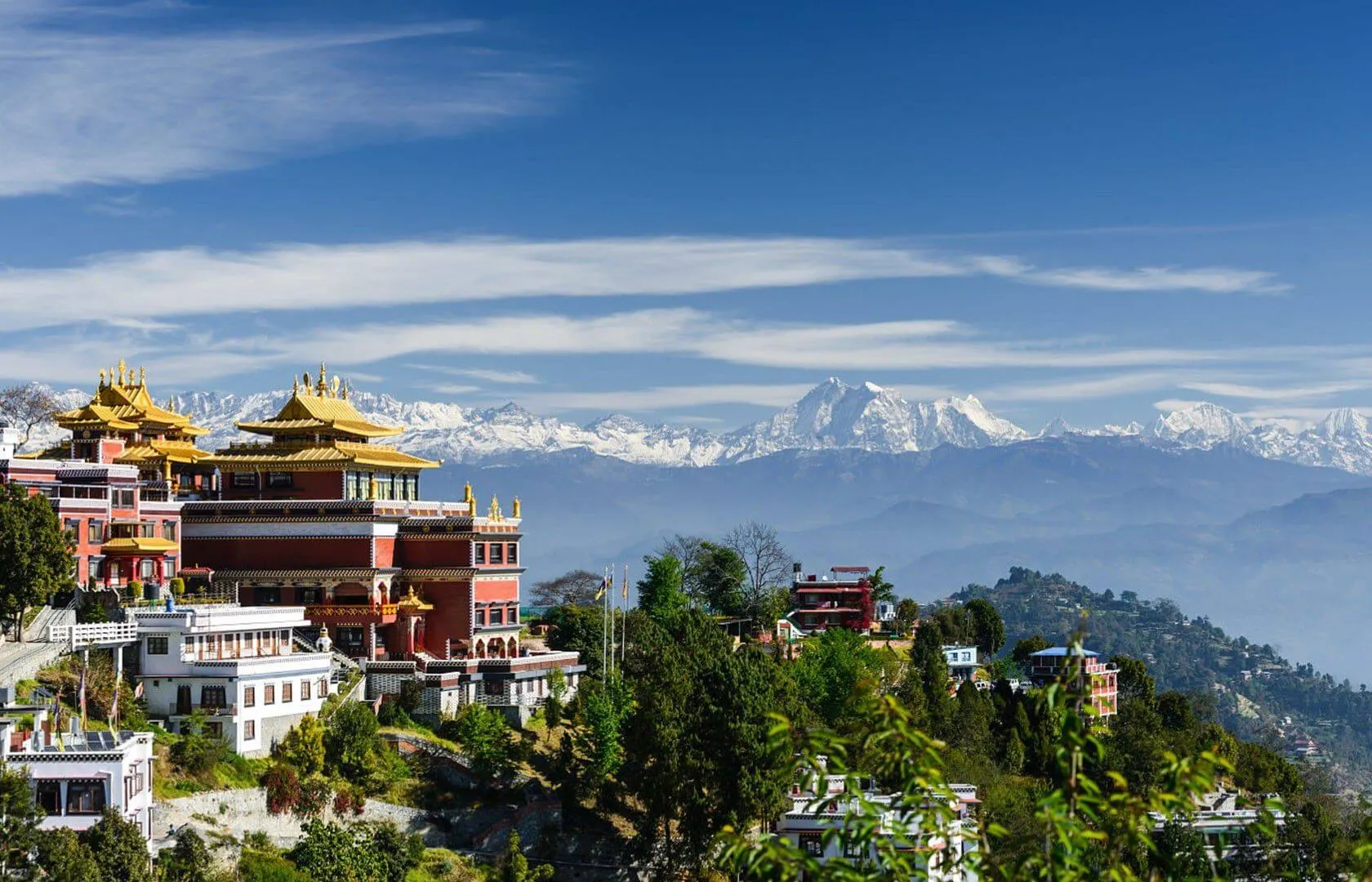 Hills and Himalayan skyline seen from Nagarkot, Nepal
