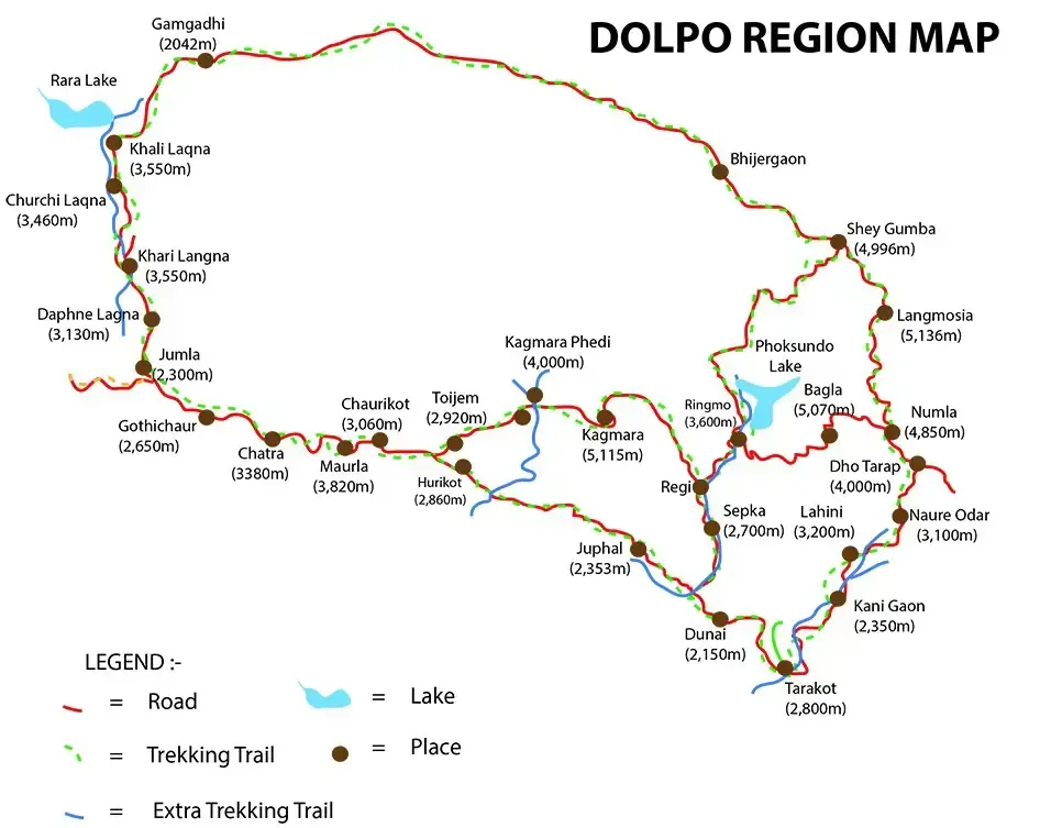 Upper Dolpo Map